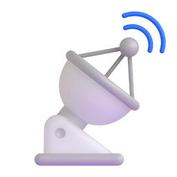 How emoji satellite antenna displayed on Microsoft 3D animated