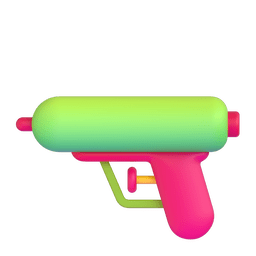 How emoji water pistol displayed on Microsoft 3D animated