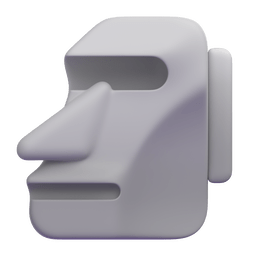 How emoji moai displayed on Microsoft 3D animated