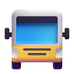 How emoji oncoming bus displayed on Microsoft 3D animated