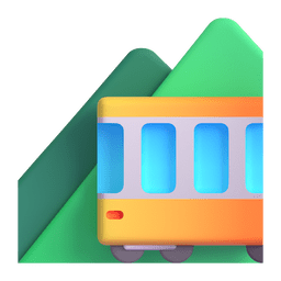 How emoji mountain railway displayed on Microsoft 3D animated