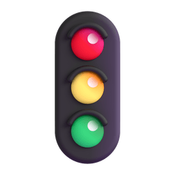 How emoji vertical traffic light displayed on Microsoft 3D animated