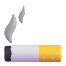 How emoji cigarette displayed on Microsoft 3D animated