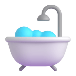 How emoji bathtub displayed on Microsoft 3D animated