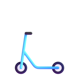 How emoji kick scooter displayed on Microsoft 3D animated