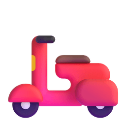 How emoji motor scooter displayed on Microsoft 3D animated