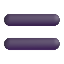 How emoji heavy equals sign displayed on Microsoft 3D animated