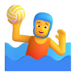 How emoji person playing water polo displayed on Microsoft 3D animated