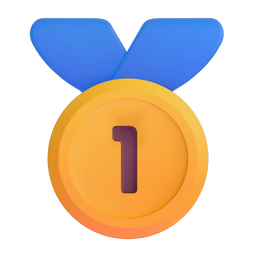 How emoji 1st place medal displayed on Microsoft 3D animated