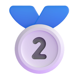 How emoji 2nd place medal displayed on Microsoft 3D animated