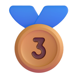 How emoji 3rd place medal displayed on Microsoft 3D animated