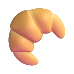 How emoji croissant displayed on Microsoft 3D animated