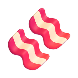 How emoji bacon displayed on Microsoft 3D animated