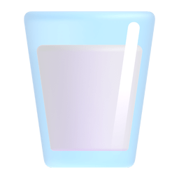 How emoji glass of milk displayed on Microsoft 3D animated