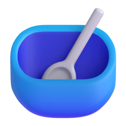 How emoji bowl with spoon displayed on Microsoft 3D animated