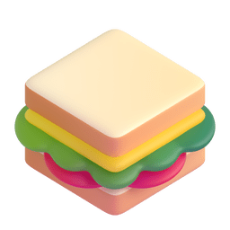 How emoji sandwich displayed on Microsoft 3D animated