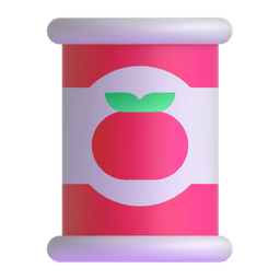 How emoji canned food displayed on Microsoft 3D animated