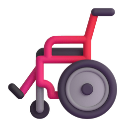 How emoji manual wheelchair displayed on Microsoft 3D animated