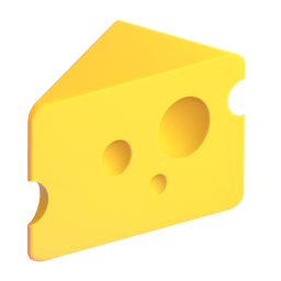 How emoji cheese wedge displayed on Microsoft 3D animated