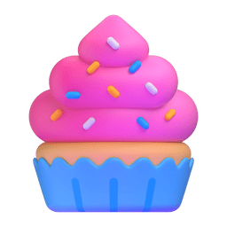 How emoji cupcake displayed on Microsoft 3D animated