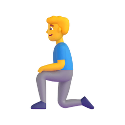 How emoji man kneeling displayed on Microsoft 3D animated