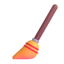 How emoji broom displayed on Microsoft 3D animated