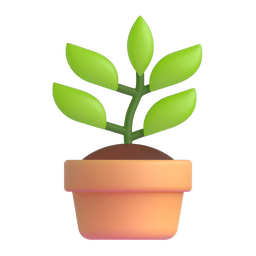 How emoji potted plant displayed on Microsoft 3D animated