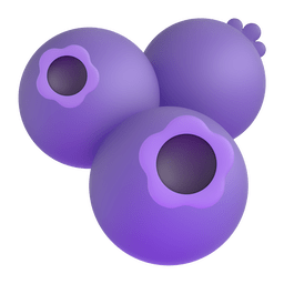 How emoji blueberries displayed on Microsoft 3D animated