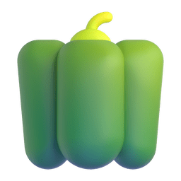 How emoji bell pepper displayed on Microsoft 3D animated