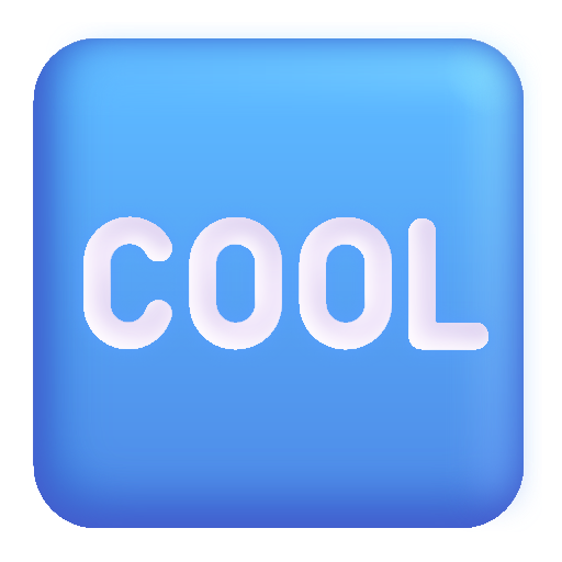 How emoji COOL button displayed on Microsoft 3D fluent