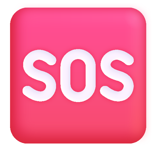 How emoji SOS button displayed on Microsoft 3D fluent