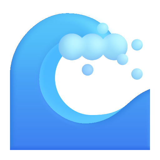 How emoji water wave displayed on Microsoft 3D fluent