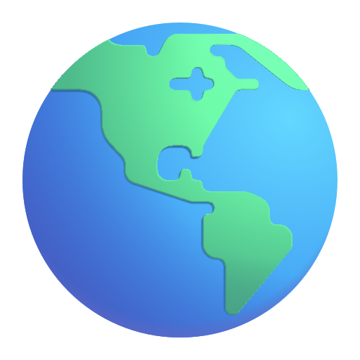 How emoji globe showing Americas displayed on Microsoft 3D fluent