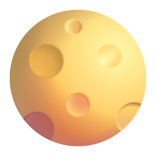 How emoji full moon displayed on Microsoft 3D fluent