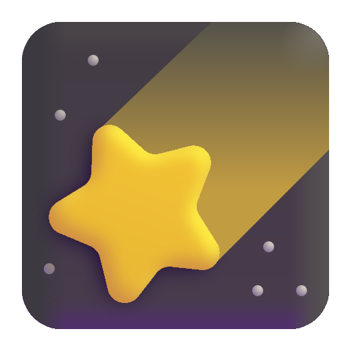 How emoji shooting star displayed on Microsoft 3D fluent