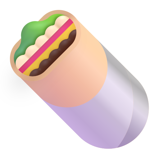 How emoji burrito displayed on Microsoft 3D fluent