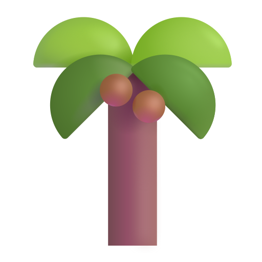 How emoji palm tree displayed on Microsoft 3D fluent