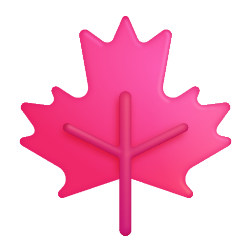 How emoji maple leaf displayed on Microsoft 3D fluent