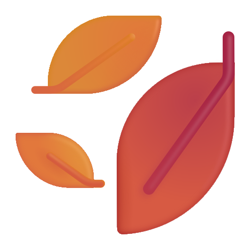 How emoji fallen leaf displayed on Microsoft 3D fluent