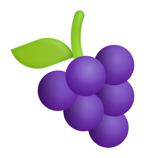 How emoji grapes displayed on Microsoft 3D fluent