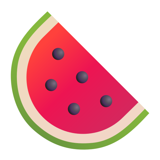 How emoji watermelon displayed on Microsoft 3D fluent