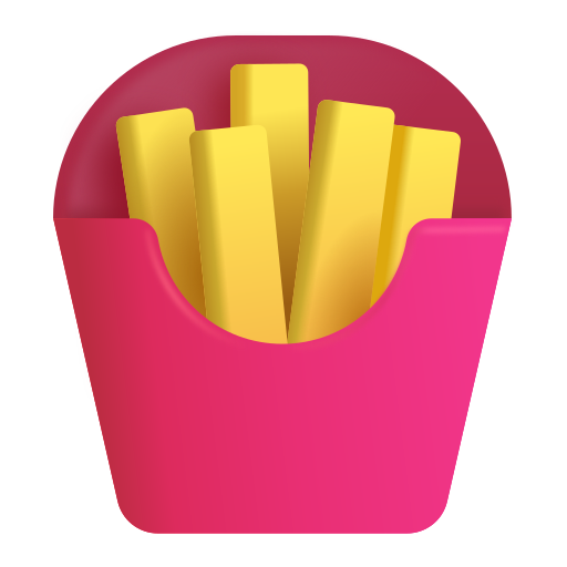 How emoji french fries displayed on Microsoft 3D fluent