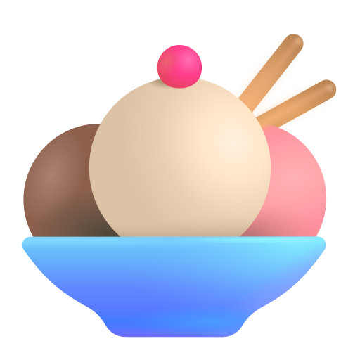 How emoji ice cream displayed on Microsoft 3D fluent