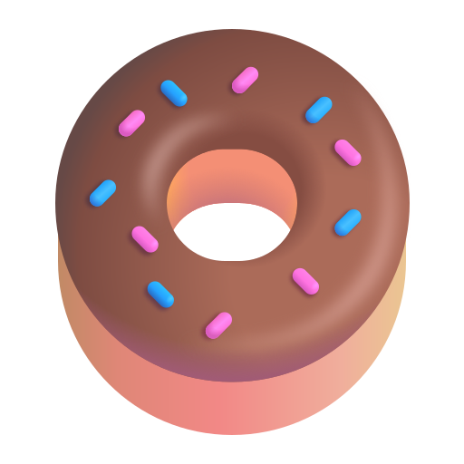 How emoji doughnut displayed on Microsoft 3D fluent