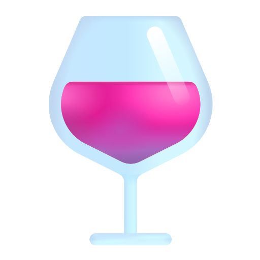 How emoji wine glass displayed on Microsoft 3D fluent