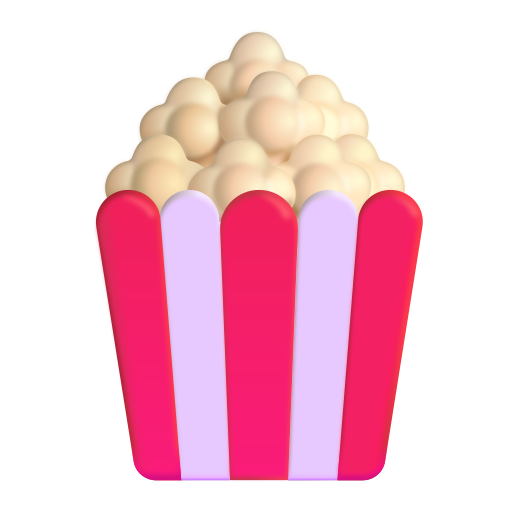 How emoji popcorn displayed on Microsoft 3D fluent