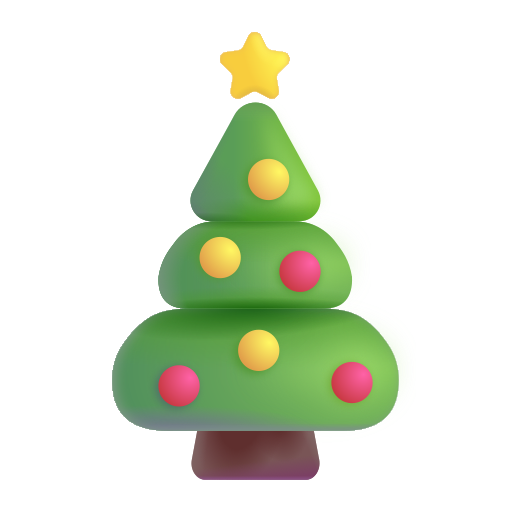 How emoji Christmas tree displayed on Microsoft 3D fluent