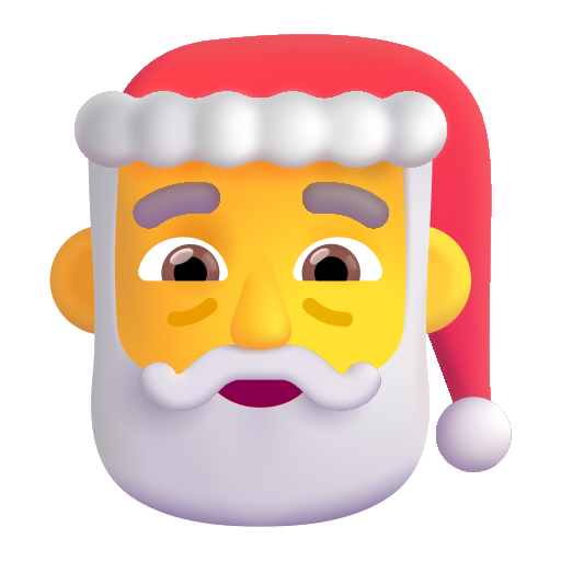 How emoji Santa Claus displayed on Microsoft 3D fluent