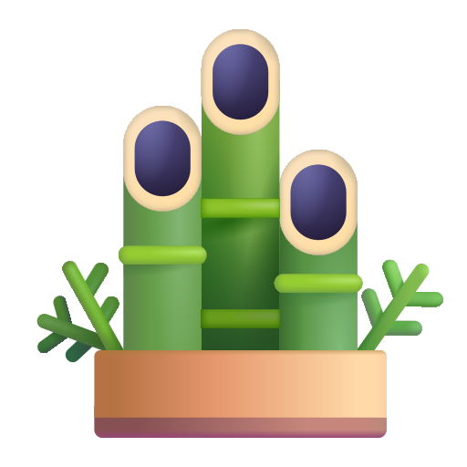 How emoji pine decoration displayed on Microsoft 3D fluent