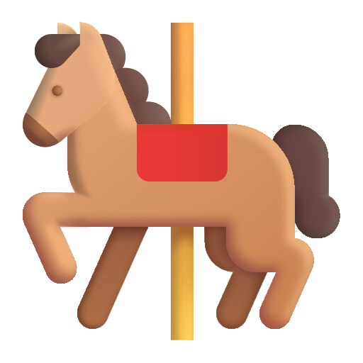 How emoji carousel horse displayed on Microsoft 3D fluent